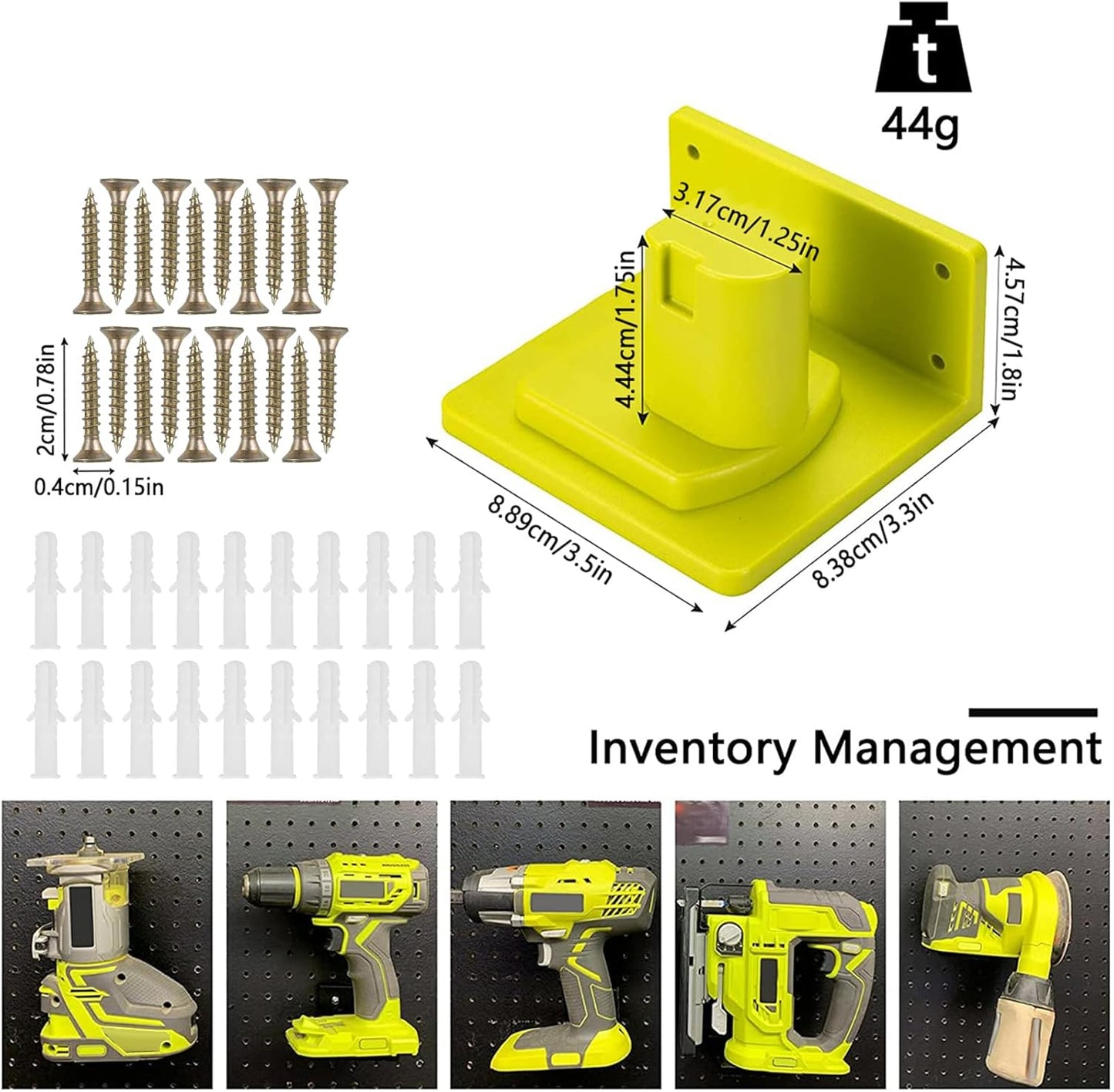 5Pcs Tool Mount Holder Plastic Electric Tool Battery Dock Compatible with 18V Battery Heavy Duty for Workshop Garage