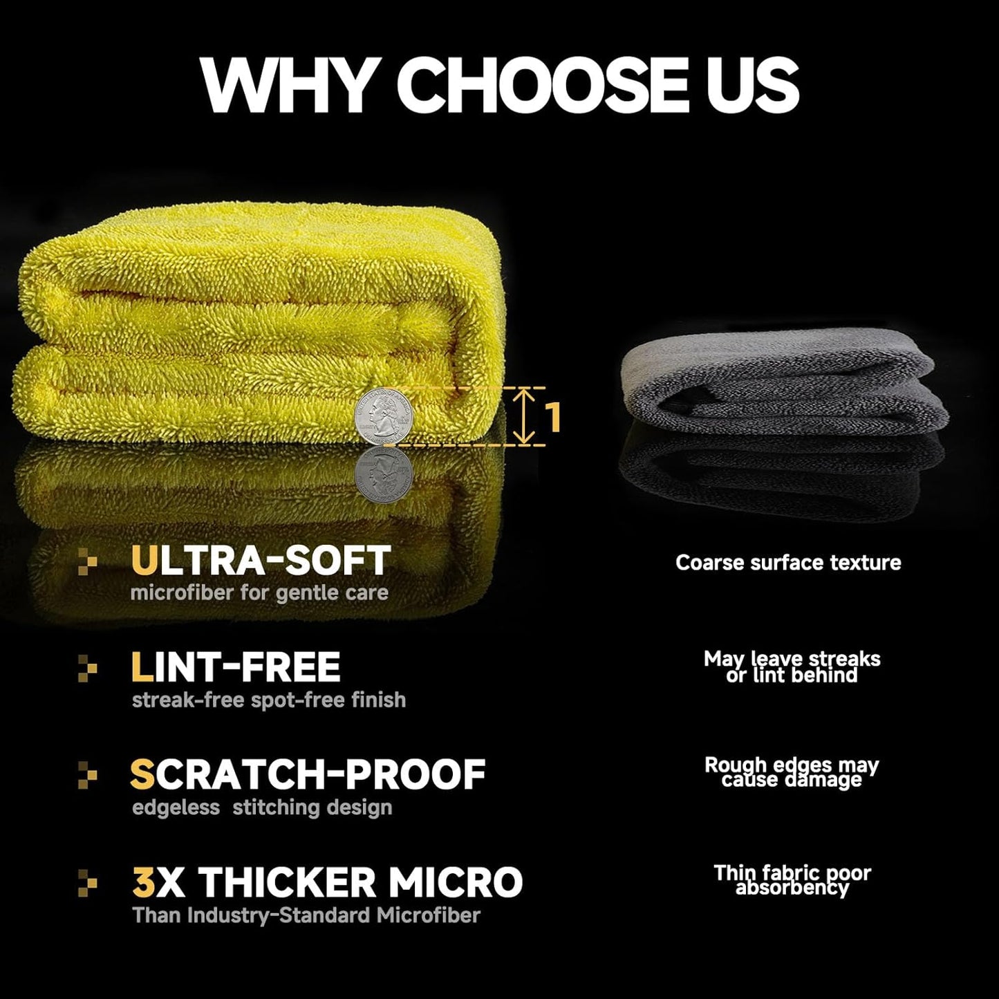 Car Drying Towel,Extra Large 36"x24" Microfiber Towel for Cars XL,Quick-Dry, Streak-Free,No Water Spots,Car Cleaning & Detailing Supplies,Double-Sided High Absorbency Edgeless Design