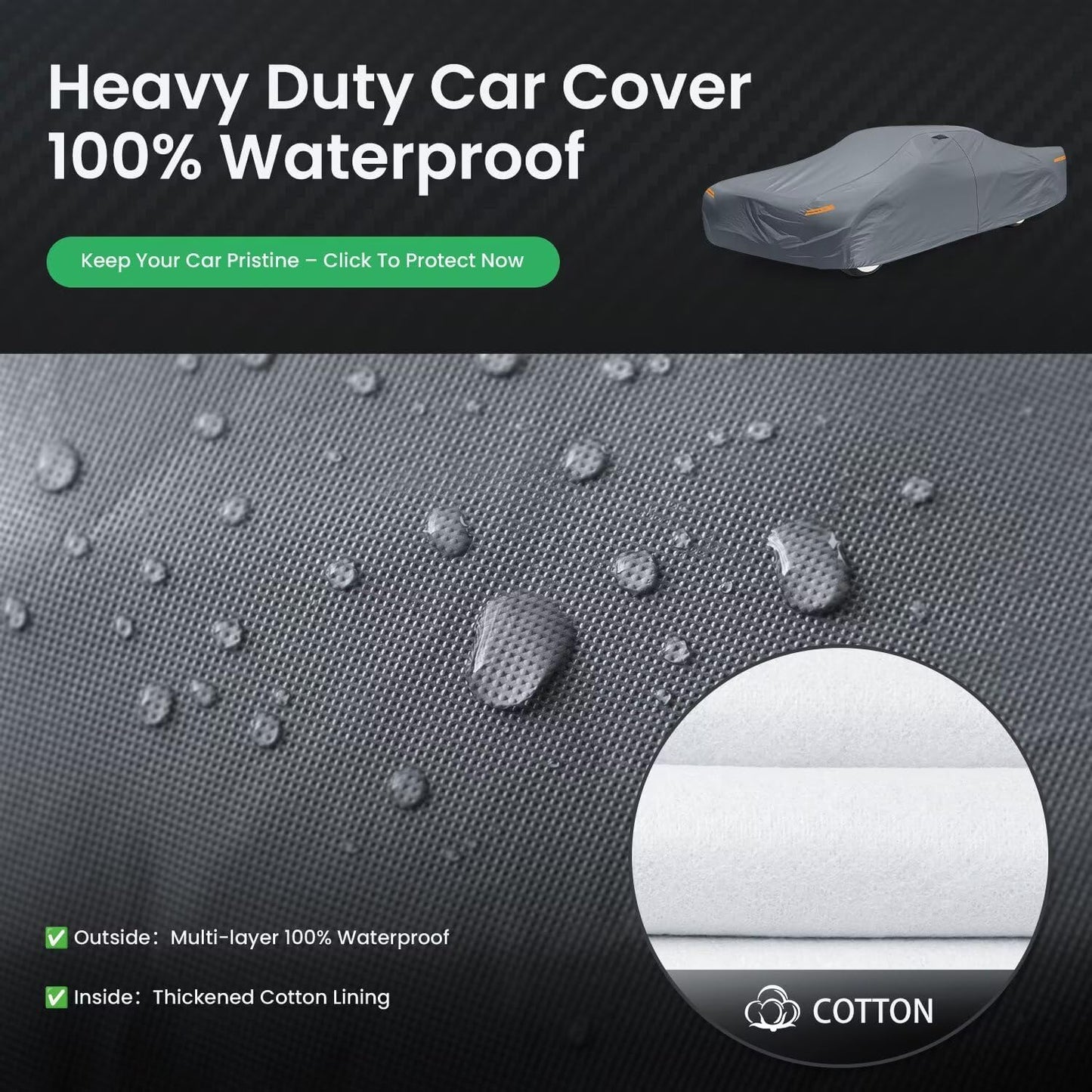 Waterproof Pontiac Bonneville(1986-2005) Car Cover with Breathable Vents, [2025 Upgrade] Premium Covers with Cotton Liner and Zipper Door, Sun Rain Snow Dust Uv Protection.(Gift with Towel)