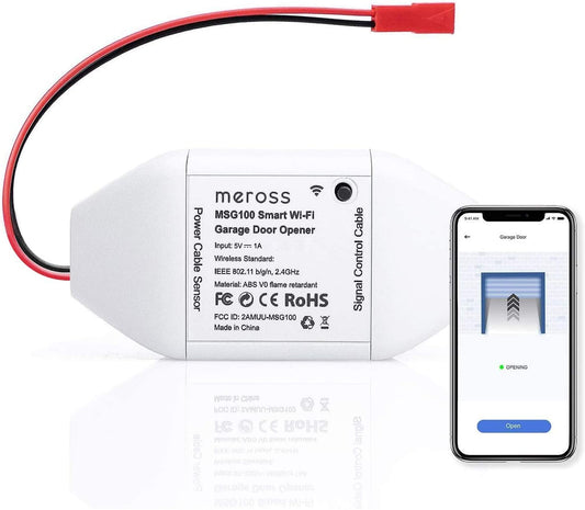 meross Smart WiFi Garage Door Opener Remote, App Control, Works with Alexa, Google Assistant and SmartThings, No Hub Needed（Non HomeKit Versions）
