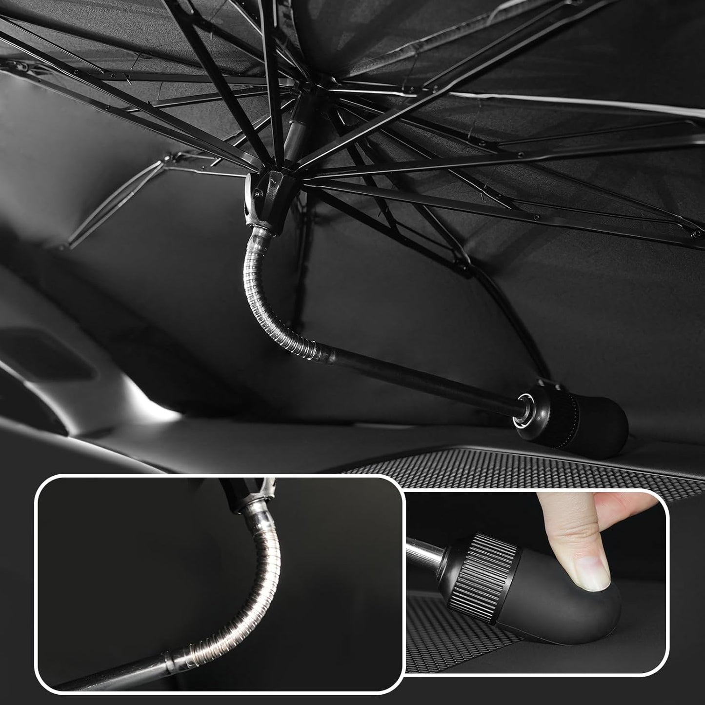 2024-2025 Upgraded for Hyundai Santa Fe Sunshade, Portable Foldable Sunshade Accessories, [Nano Ice Crystals Coating] UV Protection, Keeps Interior Cool (for Hyundai Santa Fe 2024-2025)