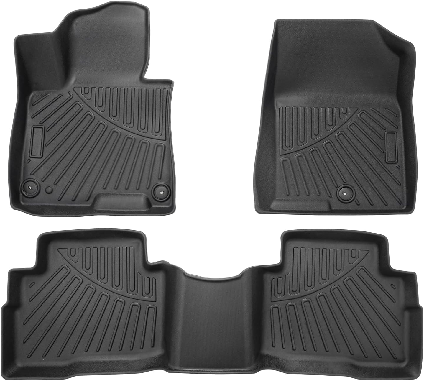 Powerty Floor Mats for 2023-2025 Kia Sportage Hybrid Accessories All Weather Floor Liner 3D TPE 1st & 2nd Row Floor Mat Heavy-Duty Floor Liners