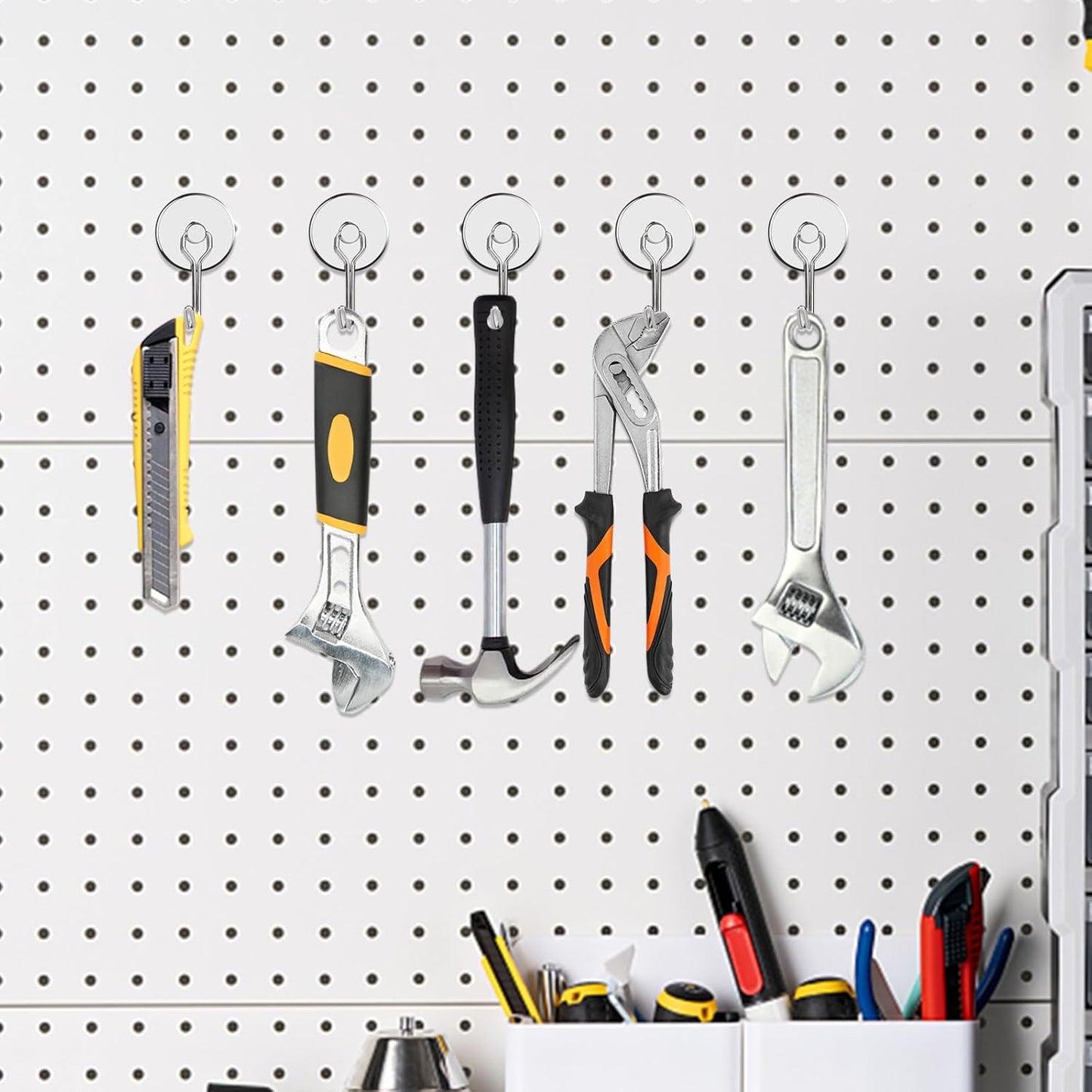 MIKEDE Magnetic Hooks Heavy Duty, 110LB Swivel Swing Strong Magnetic Hooks Cruise,Neodymium Hook Magnets for Home, Kitchen, Workplace, Metal Door, Office and Garage - Pack of 4