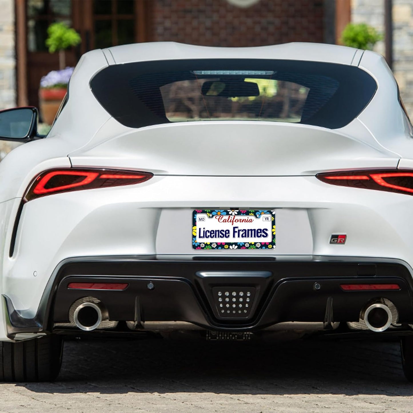 Hippie License Plate Frame Hippie Flower License Plate Covers,Tag Frame for Car Women 2 Pack with Screws 12.3" x 6.3"