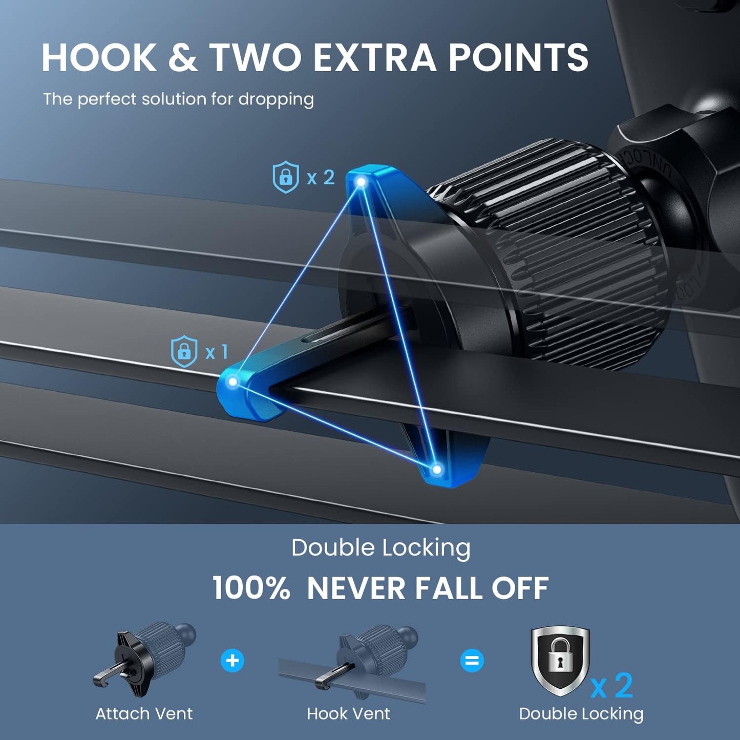 Car Phone Holder Vent [ Metal Clip] Phone Holders for Your Car Hands Free Universal Air Vent Cell Phone Car Mount Fit for iPhone Android All Smartphone Automobile Cradles