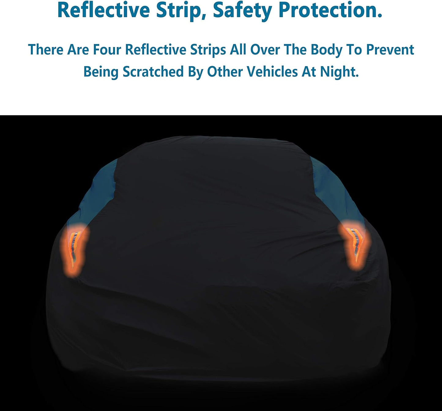 MORNYRAY Waterproof Car Cover All Weather Snowproof UV Protection Windproof Outdoor Full SUV Car Cover, Universal Fit for SUV (Fit SUV Length 211-221inch, Blue)