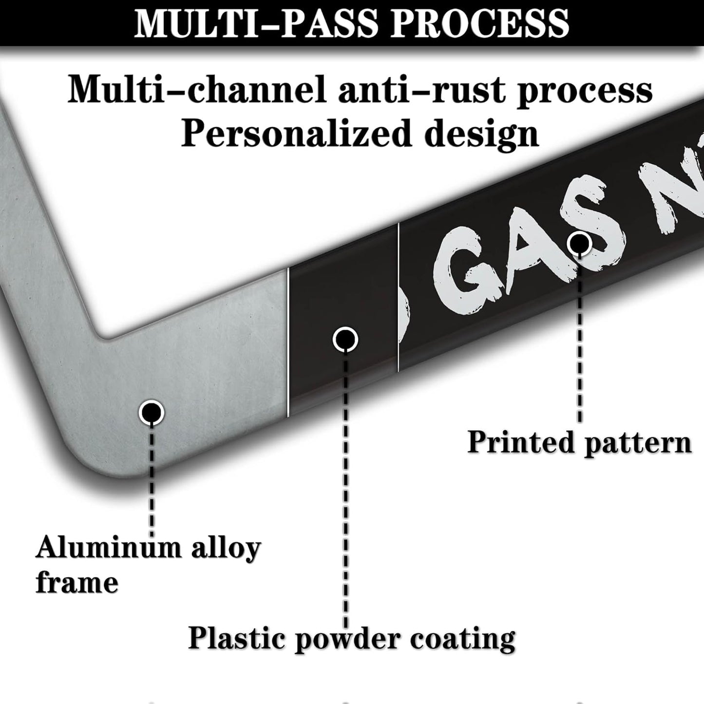 License Plate Cover Black and White License Plate Frames It’s Electric No Gas Needed Universal Aluminum Car Accessory 2 Pack with Screw Covers Set
