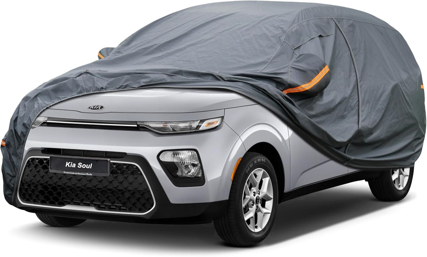 Premium Car Cover Custom Fit Kia Soul (2009-2025), 16 Layers Heavy Duty Car Cover Waterproof All Weather with Zipper Door for Sun Rain Snow Dust Uv Protection