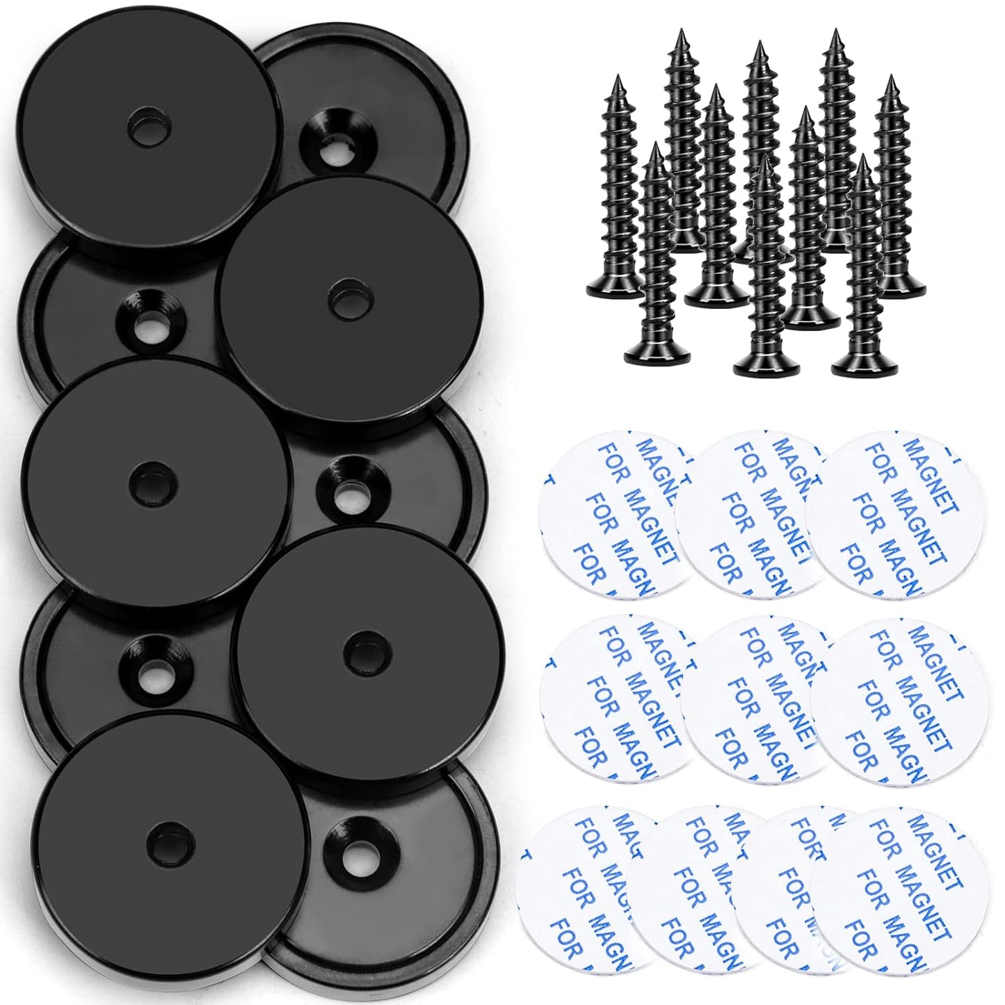 LOVIMAG Magnets,110lb+ Waterproof Super Strong Neodymium Magnet with Hole for Wall Mounting,Strong Rare Earth Cup Magnets with Heavy Duty Countersunk Hole and Screws for Tool Room,Workplace-Pack of 12