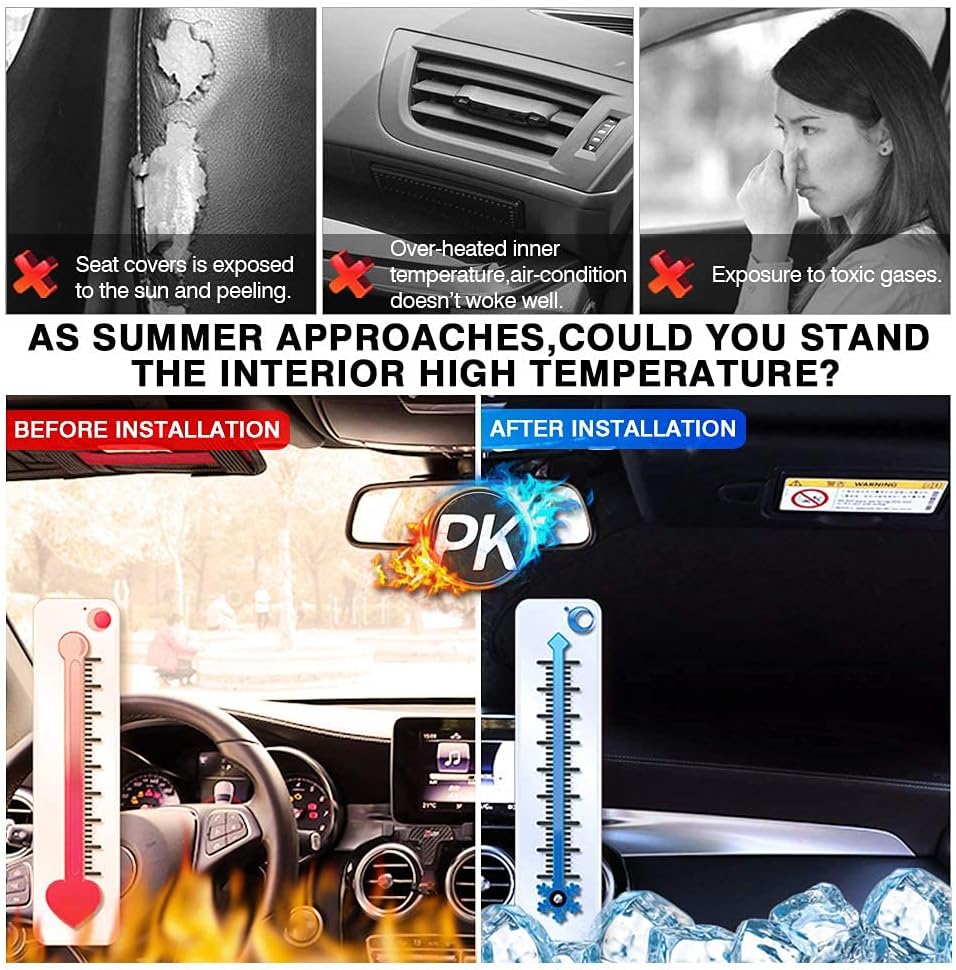 KUST Windshield Sun Shade for 2017-2022 Ford Super Duty F250 F350 F450 Pickup Truck Window Sun Shade Sun Visor Protector Foldable Blocks UV Rays Keep Your Car Cooler