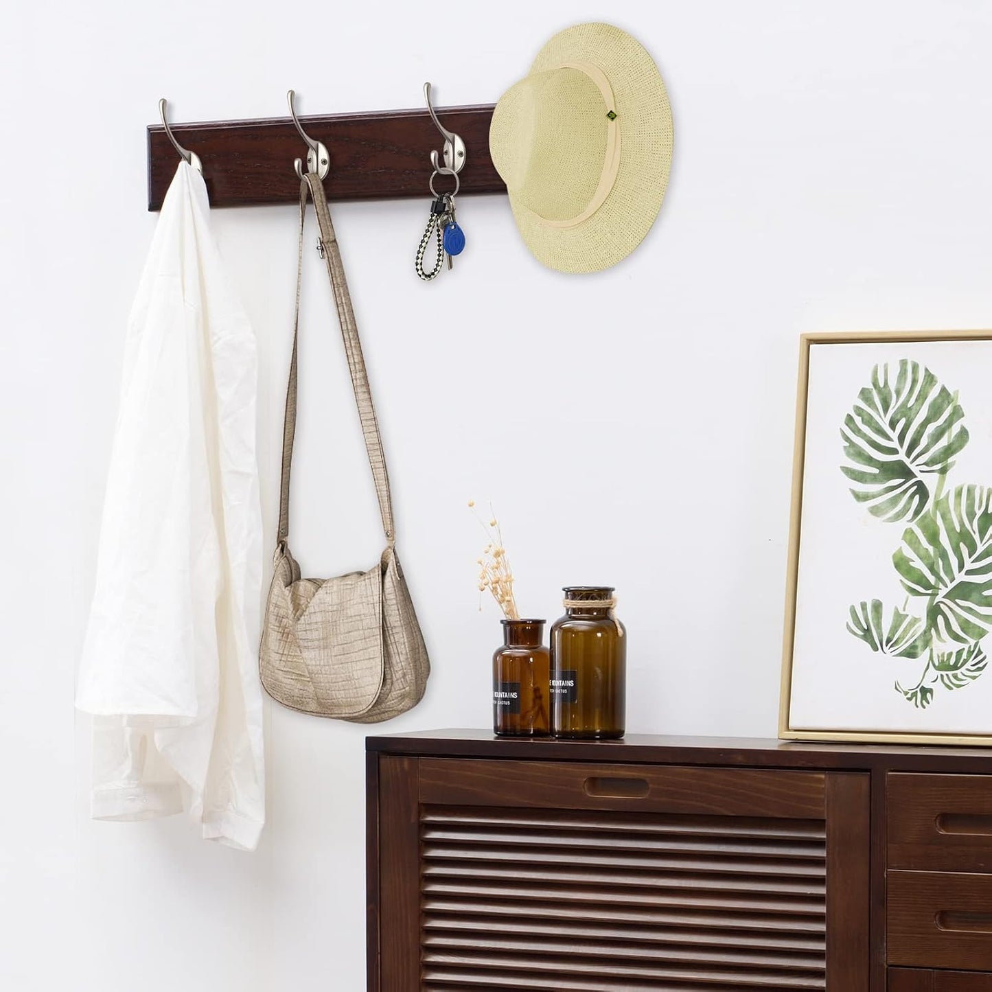 IBosins 30 Pack Heavy Duty Dual Coat Hooks Wall Mounted with 60 Screws Retro Double Hooks Utility Silvery Hooks for Coat, Scarf, Bag, Towel, Key, Cap, Cup, Hat