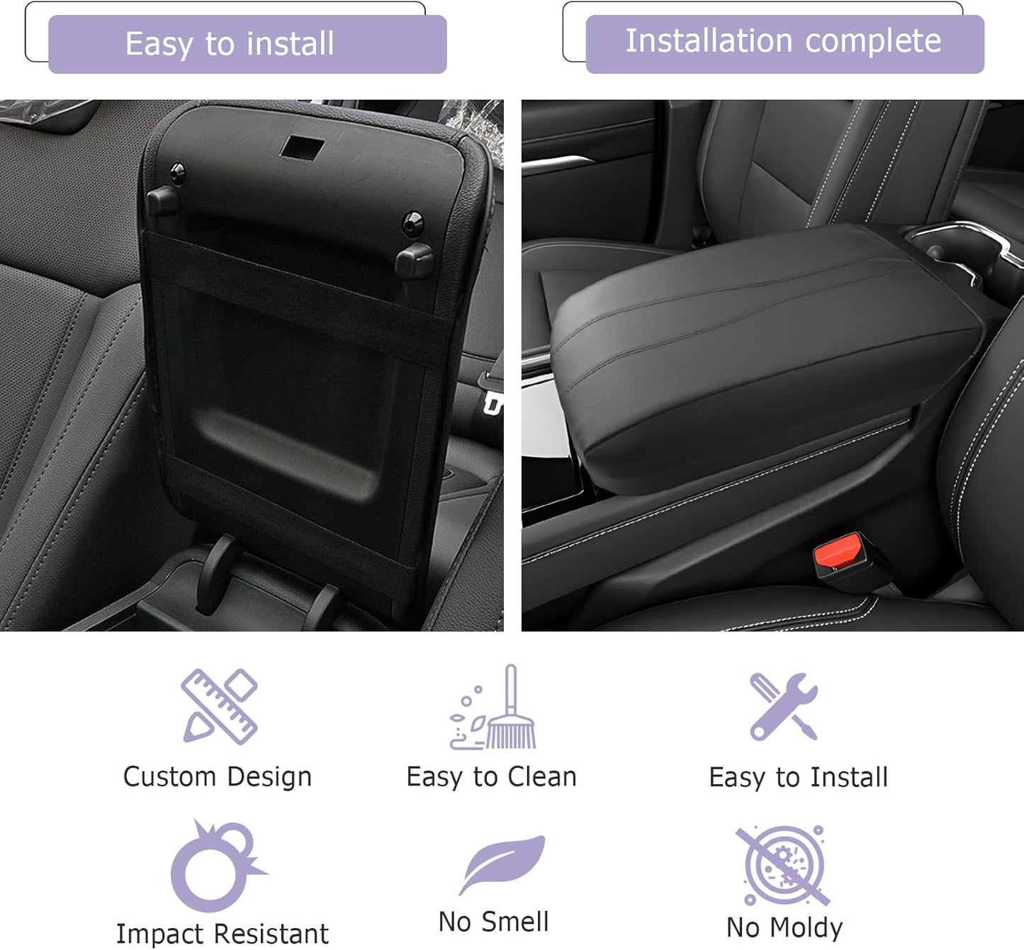 LUWU 2025 2026 Traverse Center Console Cover Compatible with 2024 2025 2026 Chevrolet Traverse Accessories 2025 2026 Traverse LT/RS/Z71/High Country Armrest Console Cover (Thin Black)