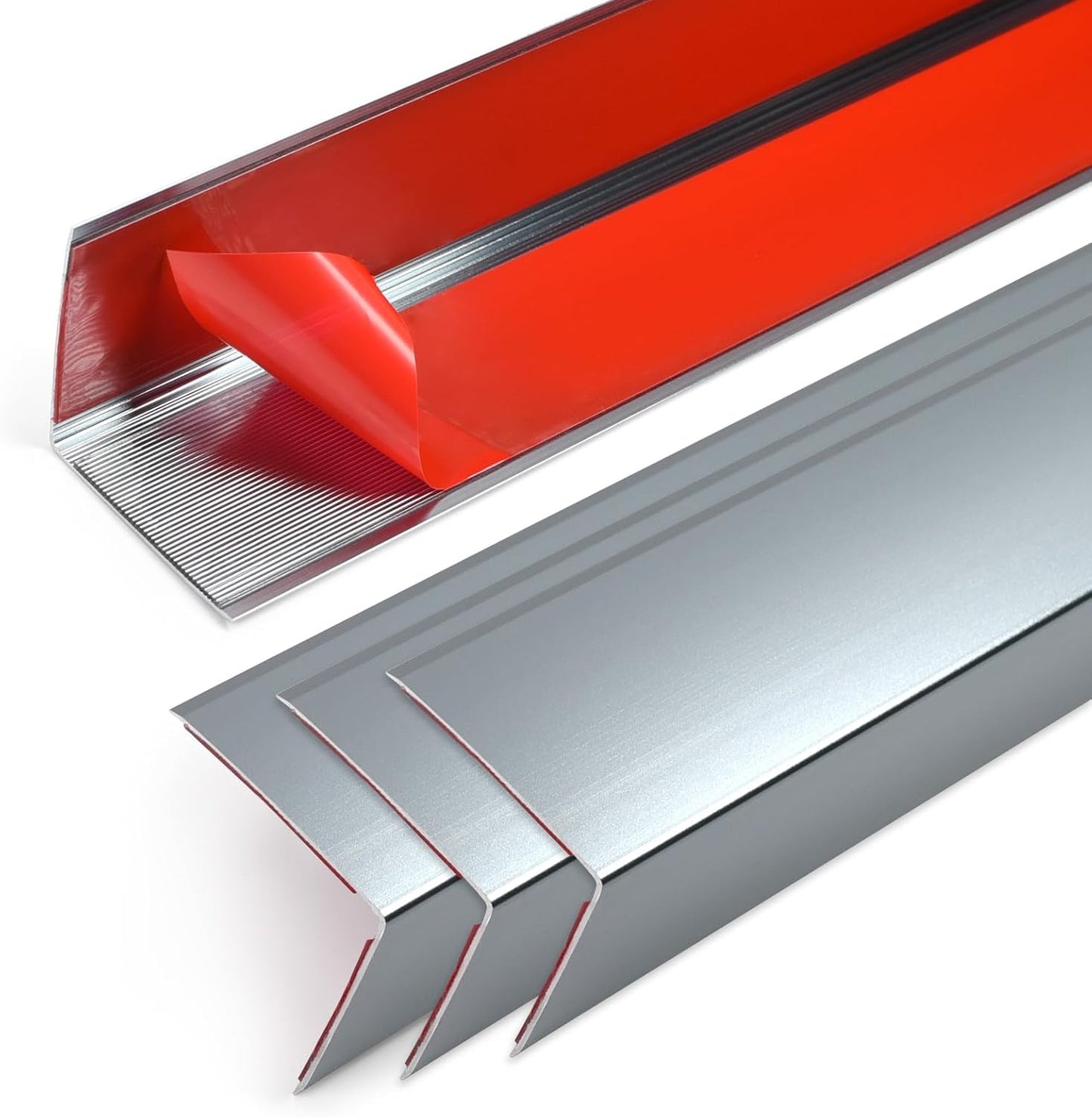 4PCS 45" Aluminum Metal Corner Protectors, Self Adhesive Corner Guards, Metal Wall Edge Protector Strip, Furniture Corner Protectors, Wall Cabinet Baseboard Decoration 45" x 2" (Gray Blue)