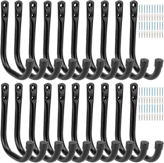 20 Pcs Heavy Duty Garage Storage Utility Hooks, 4.1Inch J Hangers Wall Hooks for Hanging Bikes, Ladders, Cord, Hose, Garden Tools