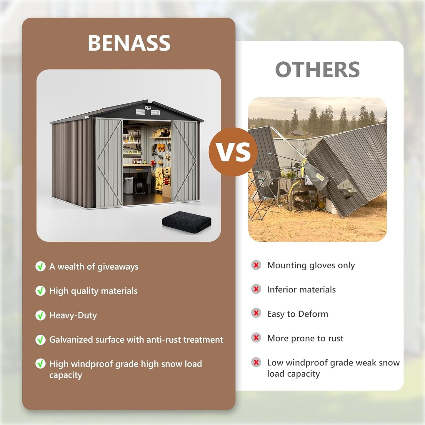 10x12 FT Outdoor Storage Shed,Metal Tool Sheds,Waterproof Outside Storage Shed with Lockable Doors & Air Vent,Storage Building for Backyard Garden