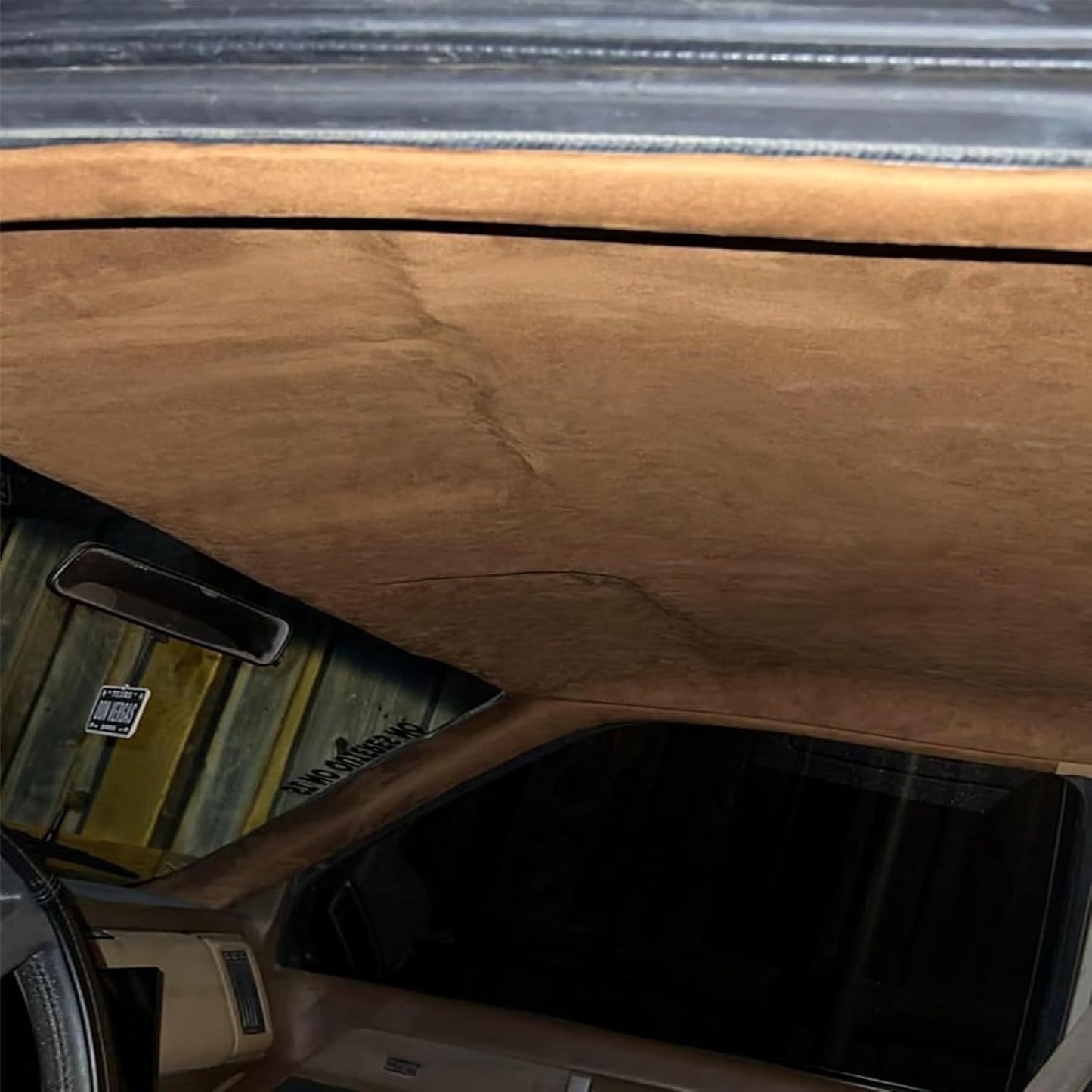 Suede Headliner Fabric with Foam Backing - Black Suede Headliner Material for Car/Truck/SUV/RV Roof, Home Repair/DIY Headliner Material Automotive Headliner Fabric (Tan, 96"×60“)