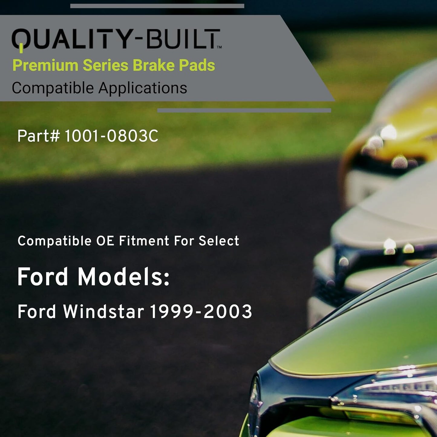 Premium Ceramic Front Brake Pads (1001-0803C) Compatible with Ford Windstar 1999-2003