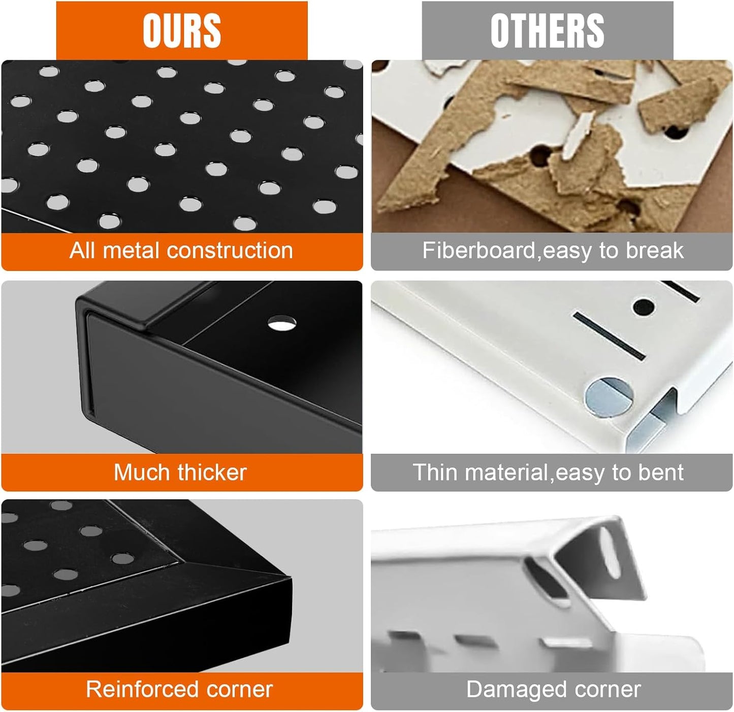 48x24 Inch Metal Pegboard Wall Organizer, Black Pegboard Panels Tool Organizer Kit with Accessories Hooks and Bins, Peg Board Utility Tool Storage for Garage Workbench Shed