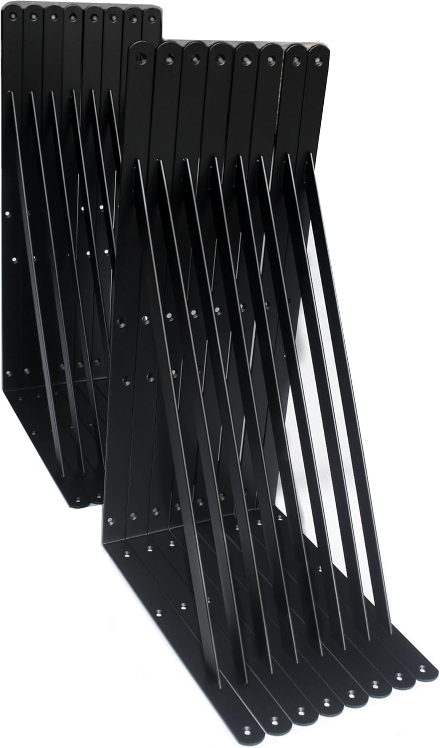 16 Pack L20 x H 12" Black Heavy Duty Shelf Brackets with Screws Metal Shelf Brackets Shelf Support Angle Brackets for Shelves L Brackets Heavy Duty Floating Shelf