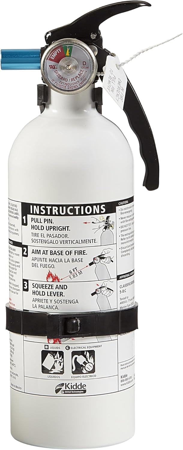 Kidde Auto Fire Extinguisher for Car & Truck, 5-B:C, 3.2 Lbs., Dry Chemical Extinguisher, Strap Bracket (Included) & Fire Extinguisher for Home, 1-A:10-B:C, Dry Chemical Extinguisher, Red