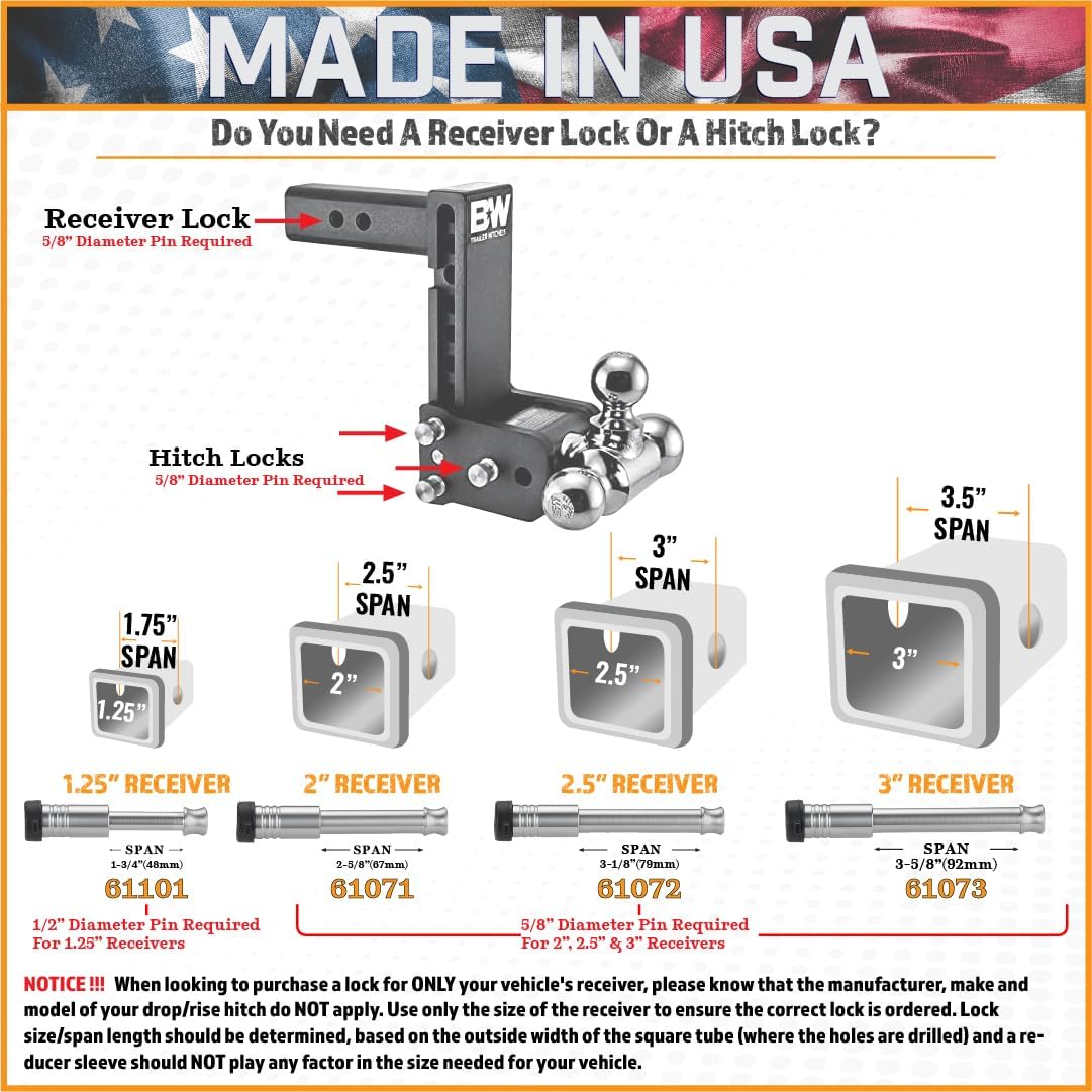 61073 | Receiver Lock for 3" Receiver