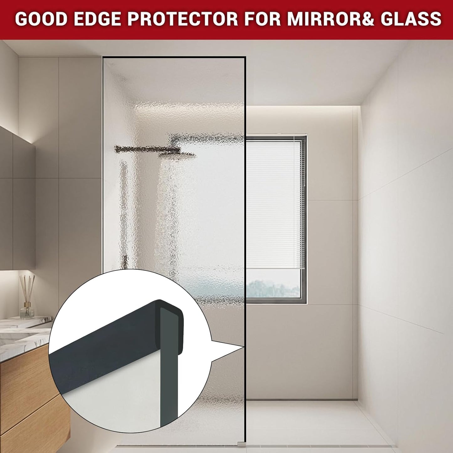 Rubber Edge Trim, 5/16" Self Adhesive Flexible U Channel Edge Protecter for Sheet Metal, Glass, Flexiglass and Plywood, Fit for 9/32"-11/32" Width Edge, Black Color, 20Ft, EPDM Material