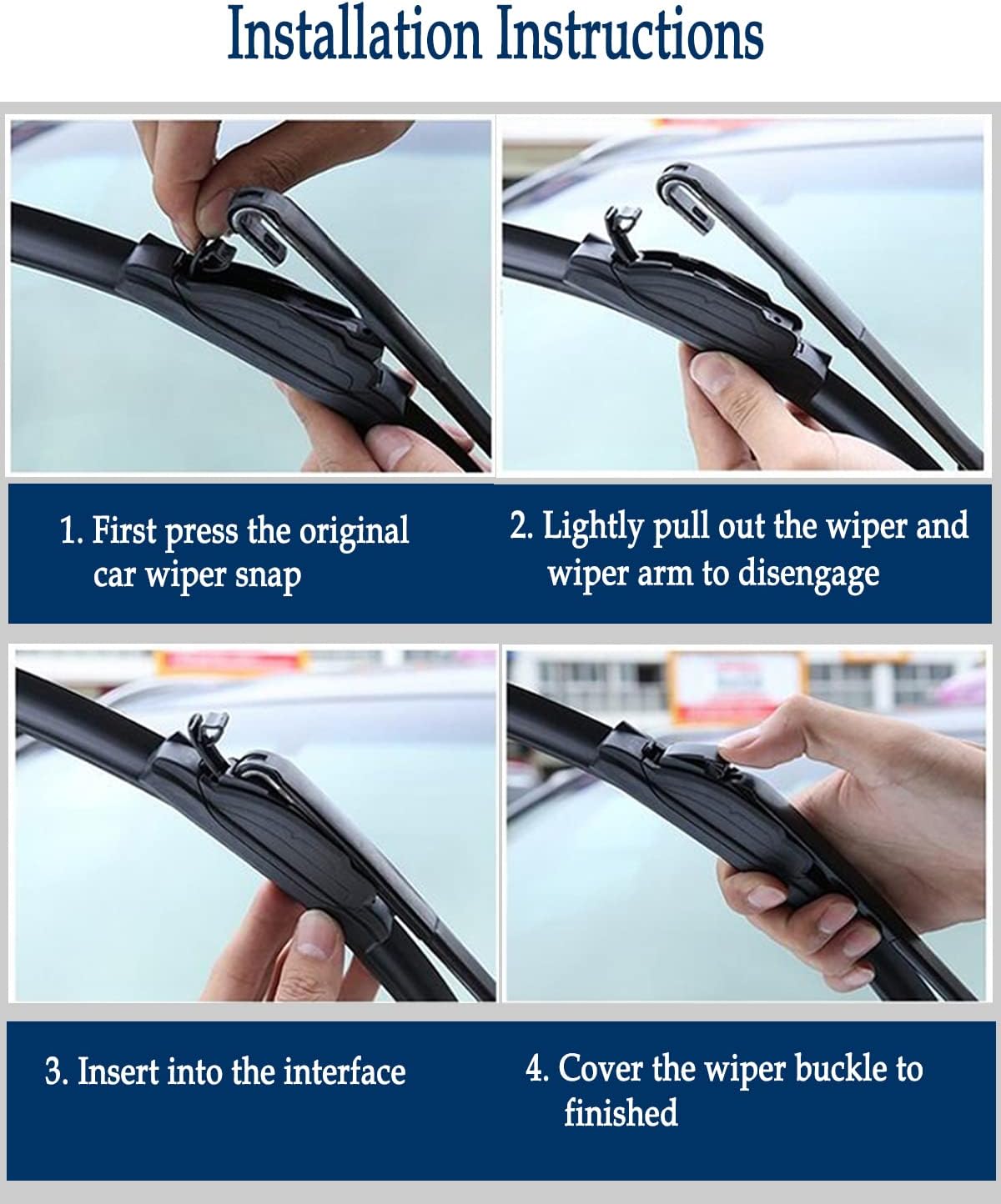 3 Wipers Set for 2003 2004 2005 2006 2007 2008 2009 Lexus GX470, Windshield Wiper Blades Original Equipment Replacement Front and Rear- 22"/21"/16" (Pack of 3) J- HOOK