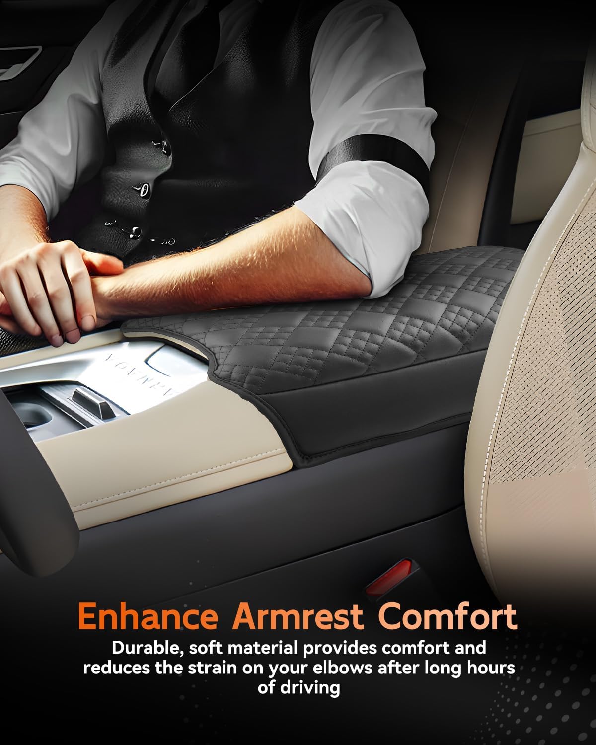 CDEFG for 2025 Nissan Armada Center Console Cover Armrest Box Cover for Armada (SV, SL, Platinum, Pro-4X, Platinum Reserve) 2025+ Accessories Console Arm Rest Protector