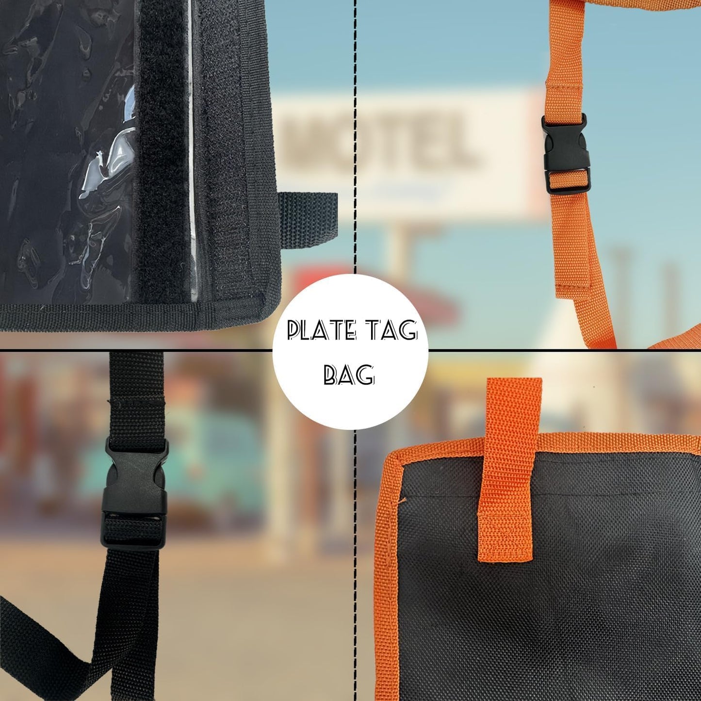 License Plate Holder with Hanging Strap, Test Drive Tag Bag, Dealer Plates License Frame Cover, for Car SUV Truck (Orange, 1)