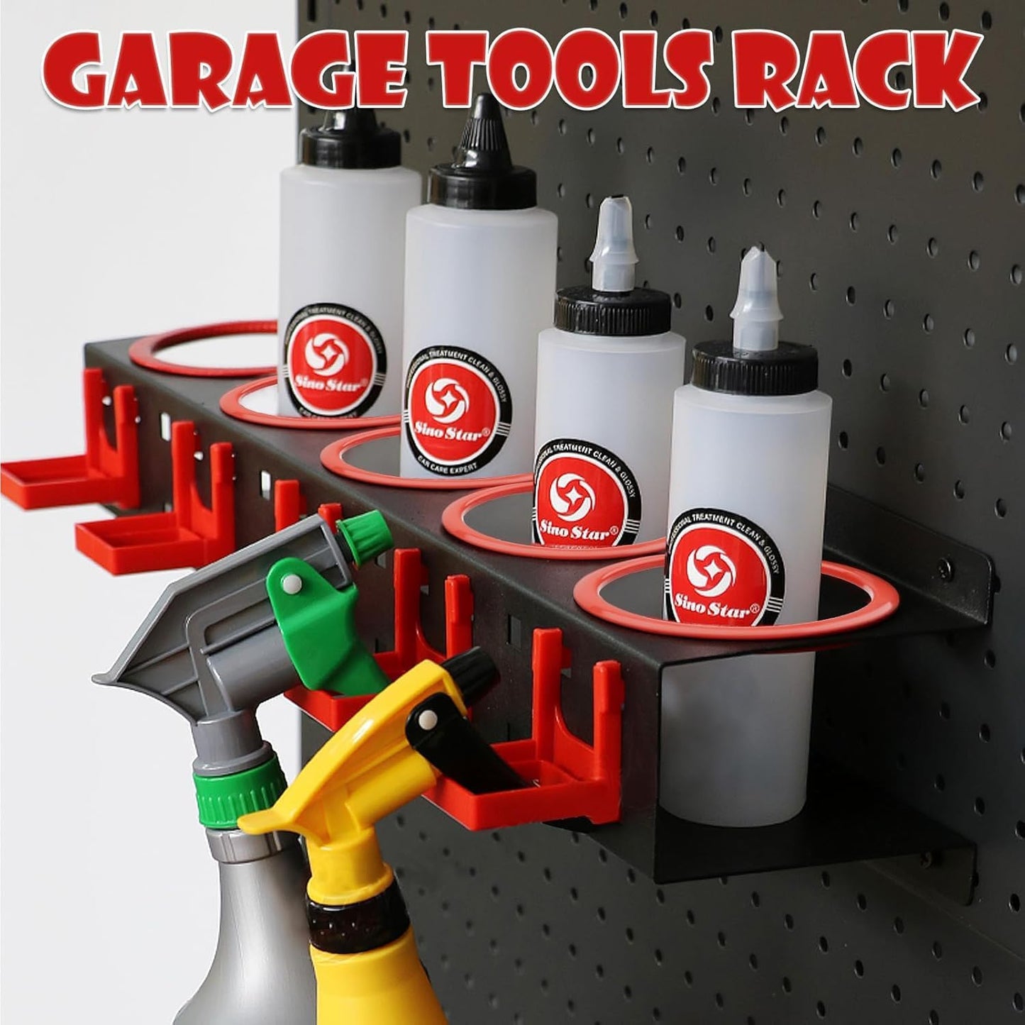 Spray Bottle Holders, Spray Bottle Rack Storage, Wall Mounted Spray Paint Can Rack,2 Pack Spray Bottles Holders Wall Mount, Spray Can Holder Rack,Cleaning Detailing Tools