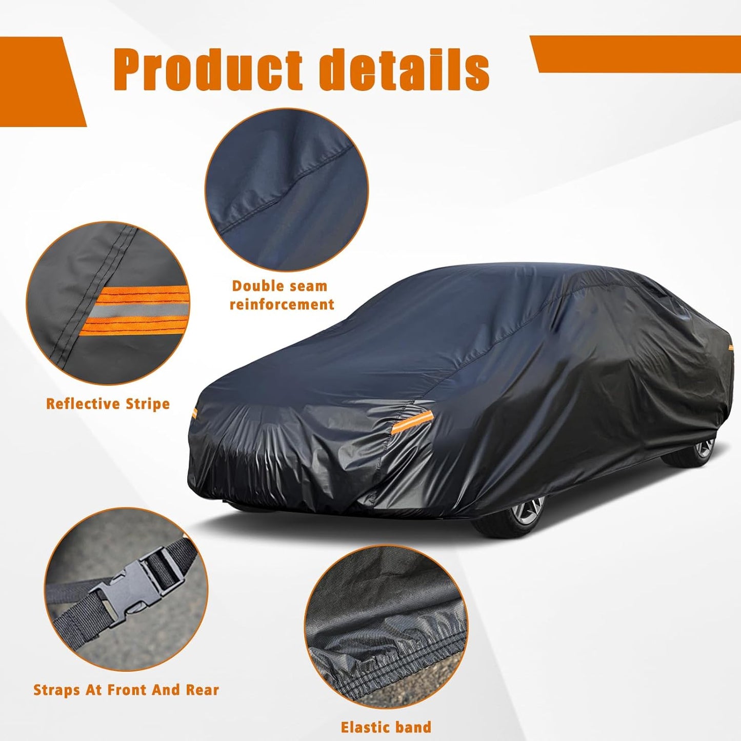 Kayme 7 Layers Car Cover Custom Fit for Mazda Miata MX-5 MX5 (1990-2025) Waterproof All Weather for Automobiles, Outdoor Full Cover Rain Sun UV Protection.Black
