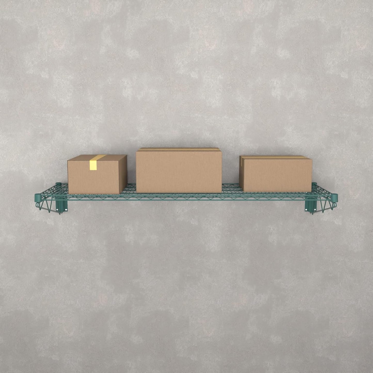 18" x 60" Green Epoxy Wire Wall Mount Shelf