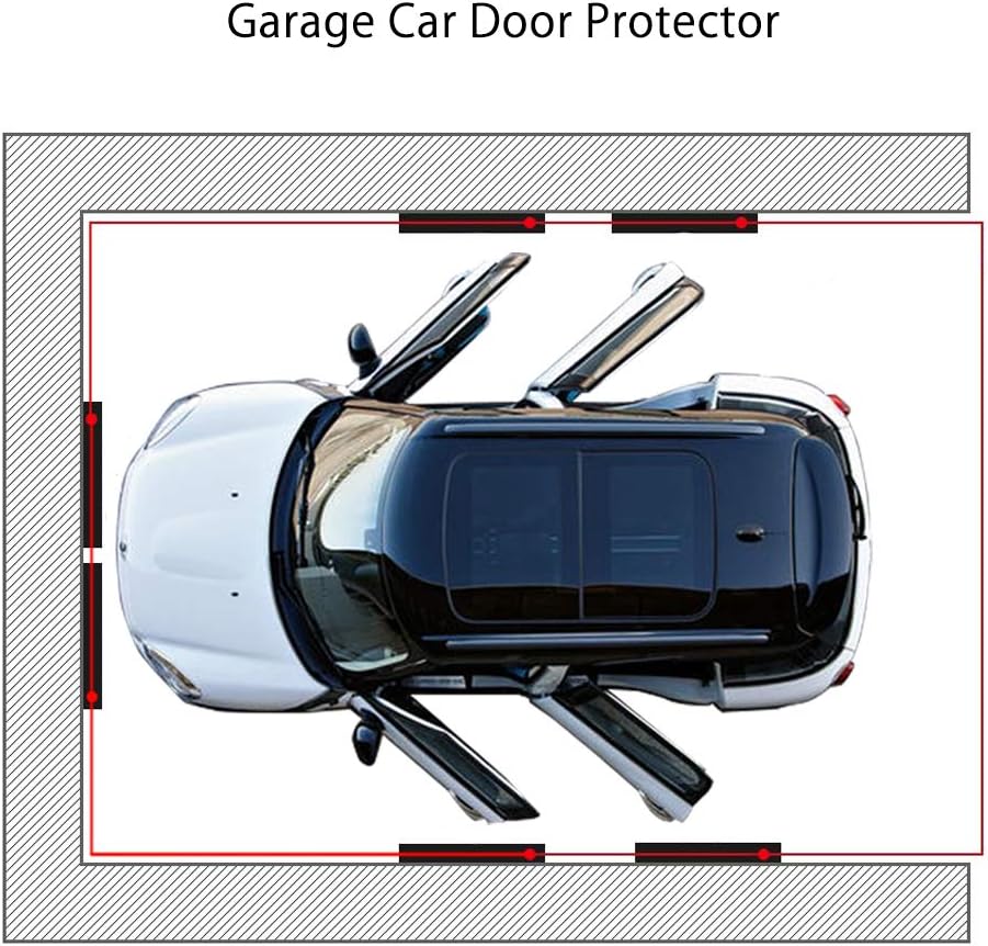 Garage Wall Protector Bumper Guards - 6 Pack Universal 1-3/16" Thick Car Door Edge Guard Self-Adhesive Comprehensive Protection EVA Foam Scratch Prevention Padding for Warehouse Parking Narrow Garage