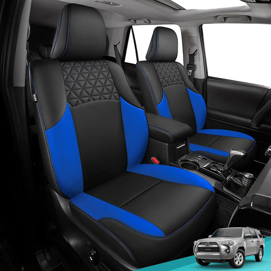 Seat Covers for Toyota 4Runner 2011-2024, Faux Leather Car Seat Cover Full Set, 2-Row-Only for 5 Seats Version-BlackBlue
