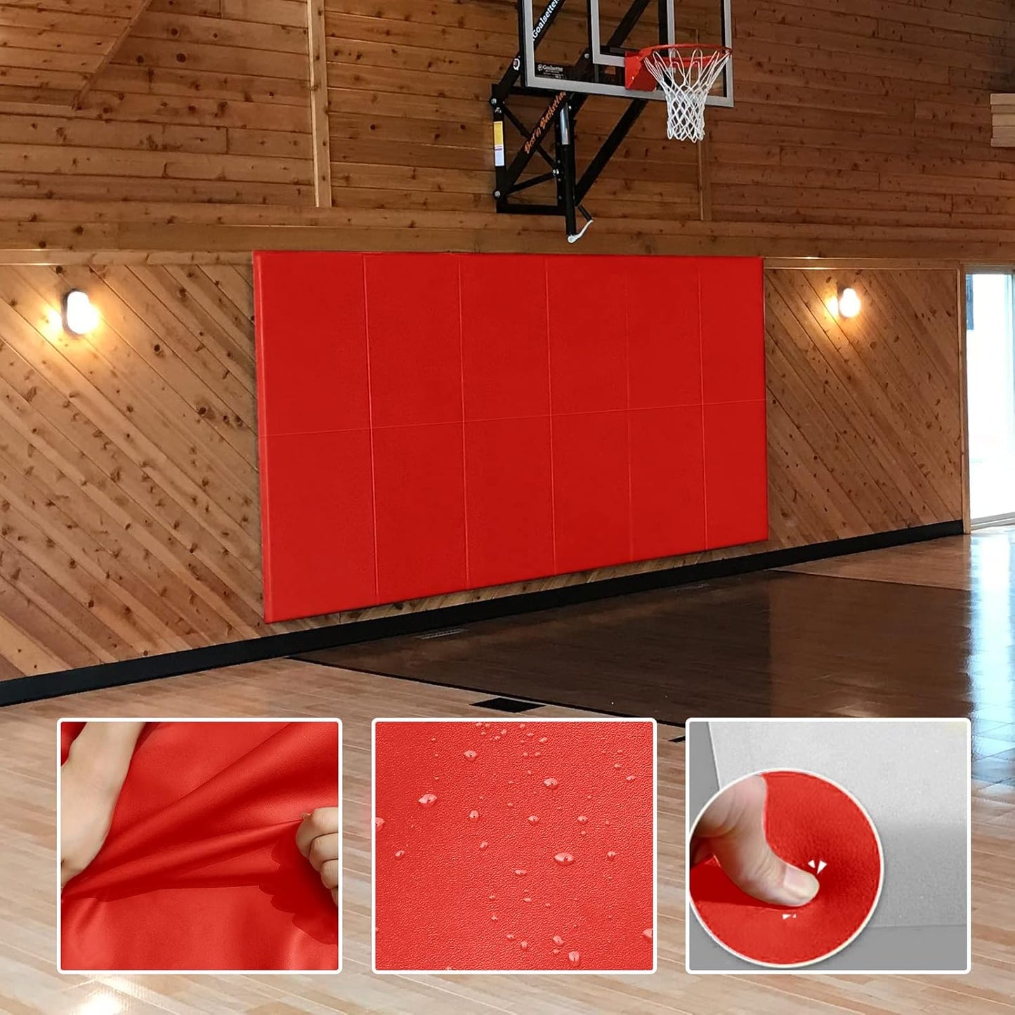 PROGOAL 2"/4" Thick Foam Protection Wall Pad，Gym Basketball-Court Protectors，Durable Waterproof Padding for Wall-Mounted Basketball Hoops(60" L x 20" W)…