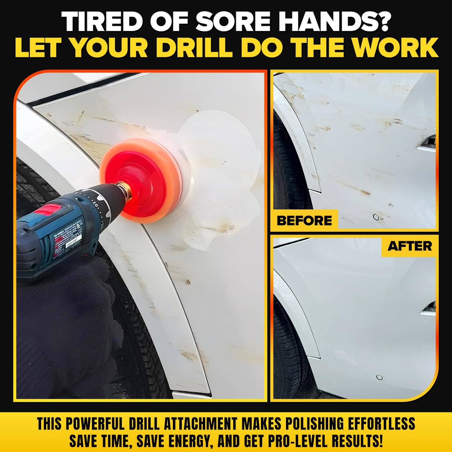 Carfidant Scratch and Swirl Remover - Car Scratch Remover for Vehicles Paint - Polishing Compound for Cars - Paint Restorer Kit with Pad, Microfiber and Drill Attachment