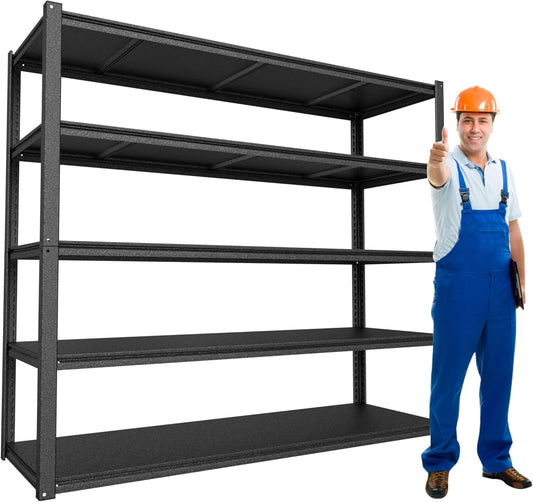 MUPATER 72" H x 48" W x 18" D Metal Storage Shelves, 5 Tier Shelves and Adjustable Shelves, Garage Shelving Unit, Standing Utility Shelf Racks for Garage Warehouse Kitchen