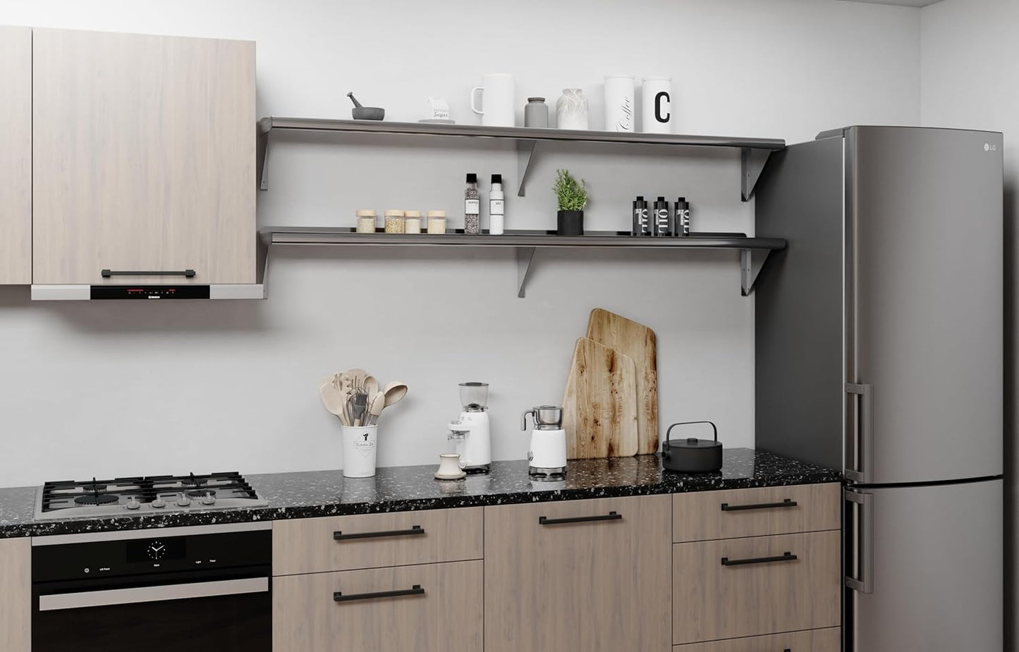 AmGood 72" Long X 10" Deep Stainless Steel Wall Shelf | NSF Certified | Appliance & Equipment Metal Shelving | Kitchen, Restaurant, Garage, Laundry, Utility Room