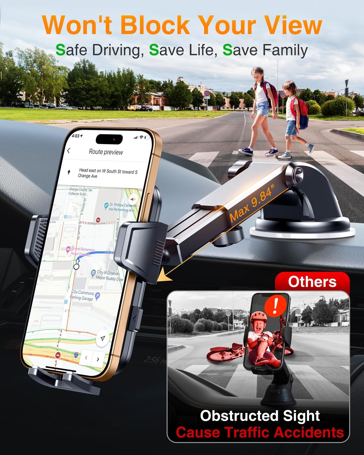 VANMASS 2025 True Upgrade [85+LBS] Phone Holders for Your Car [Strongest Suction & Clip] Cell Phone Mount Dashboard Windshield Vent Stand Cradle for iPhone 16 Pro Max 15 14 13 Android, Silver