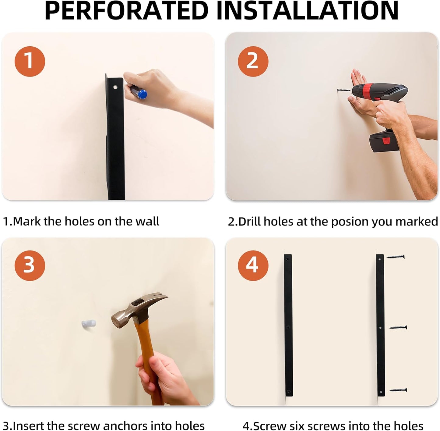 CZWL&HG Heavy-Duty Garden Tool Organizer Wall Mount – Garage Wall Storage Rack for Shovels, Rakes & Long-Handled Tools – Solid Steel, Holds 250 lbs