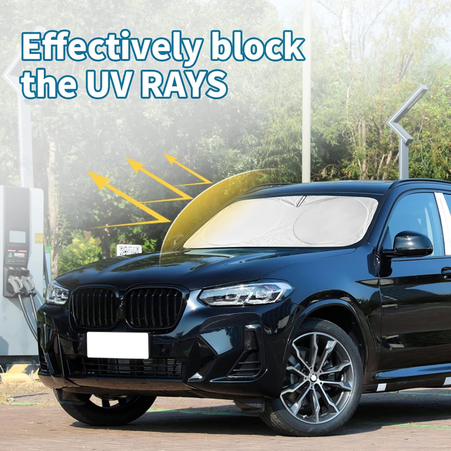 INSAUTO for 2019-2023 2024 2025 BMW 3 Series Car Windshield Sun Shade Sunshade for 2022-2025 B&W 3 Series 330i M340i Sun Protector Front Window Windshield Cover Fit 3-Series 3 Series Accessories