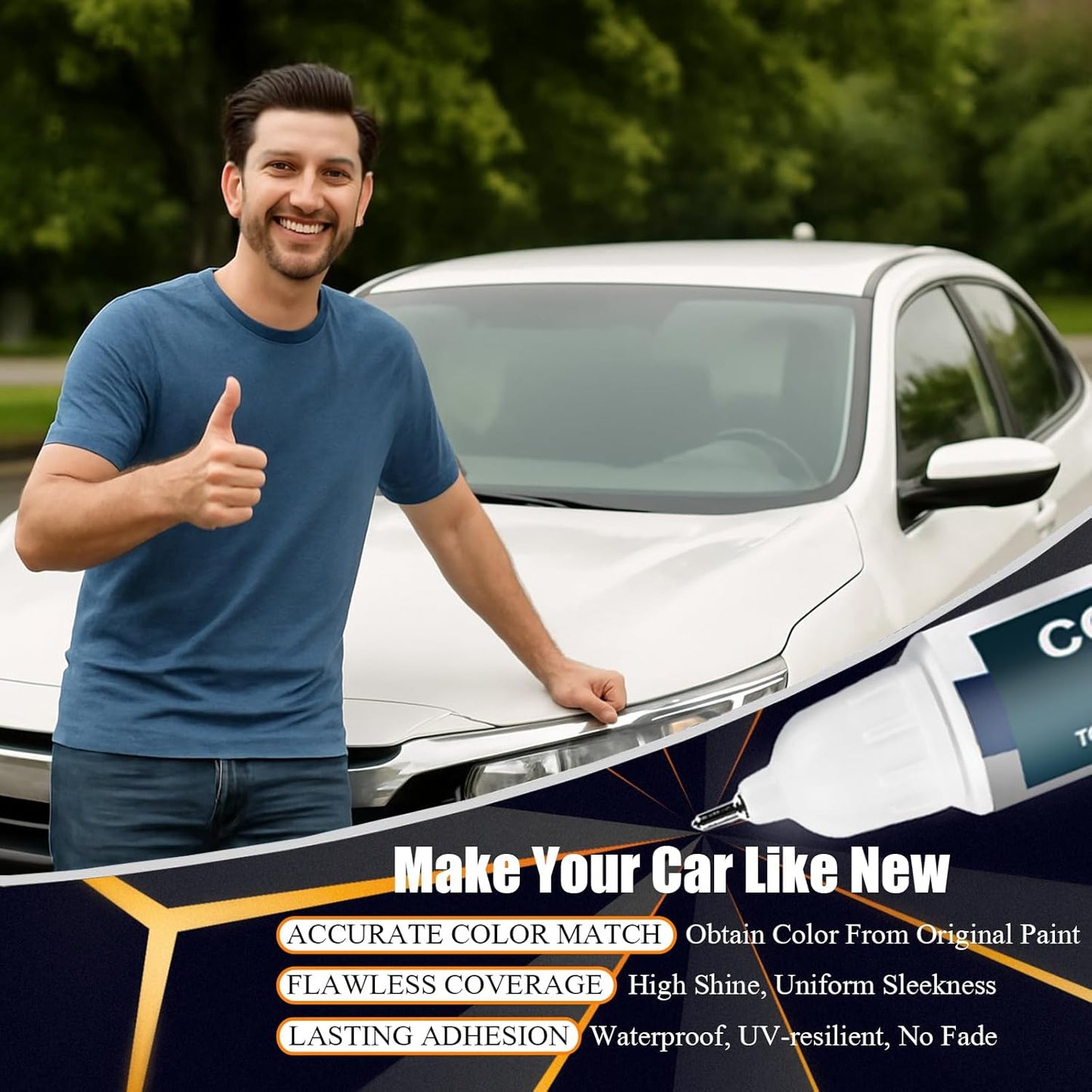 Rallye Red(R-513) Touch Up Paint Compatible with Honda, Car Paint Pen Scratch Repair Two-In-One Touch Up Paint, Premium Car Scratch Remover for Deep Scratches