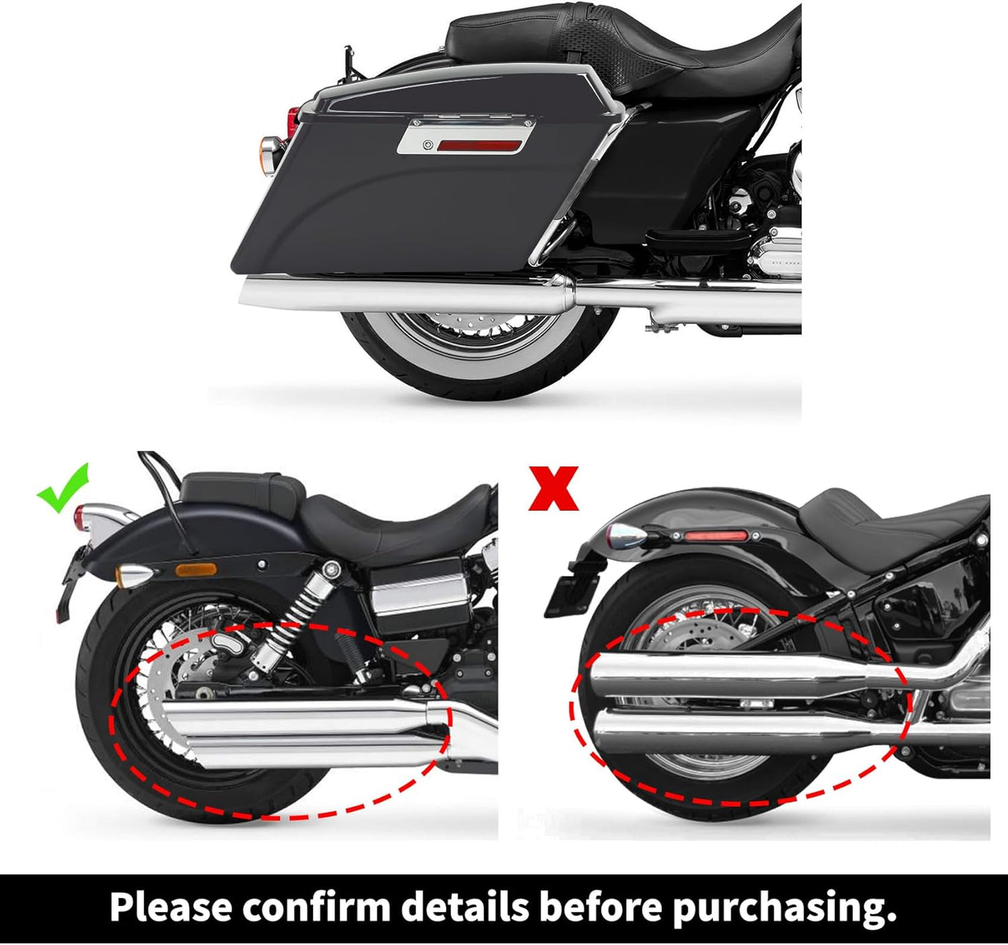 XFMT Motorcycle Saddlebags Matte Black Hard Saddle Bags Trunk For Harley Touring Road King Street Glide Road Glide Electra Glide Ultra Classic 1994-2013