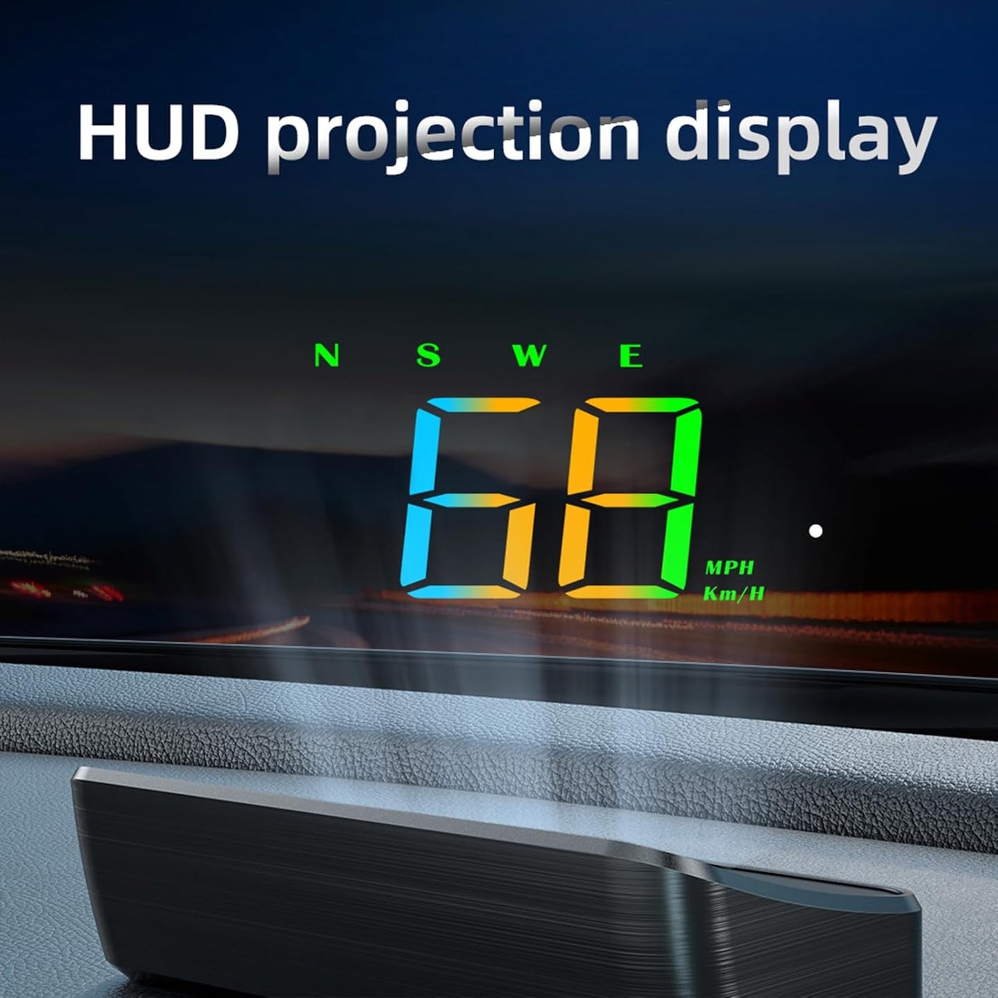 Heads Up Display M2S, GPS Speedometer Multi-Segment Alarm Settings, Fully Automatic Light Sensing, for All Speedometer Models