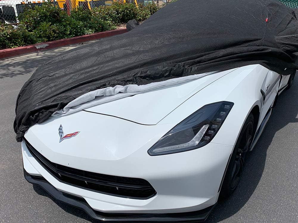 CarsCover Custom Fits for C7 2014-2019 Chevy Corvette Stingray Z51/Z06/Grand Sport Car Cover for 5 Layer Ultrashield Black