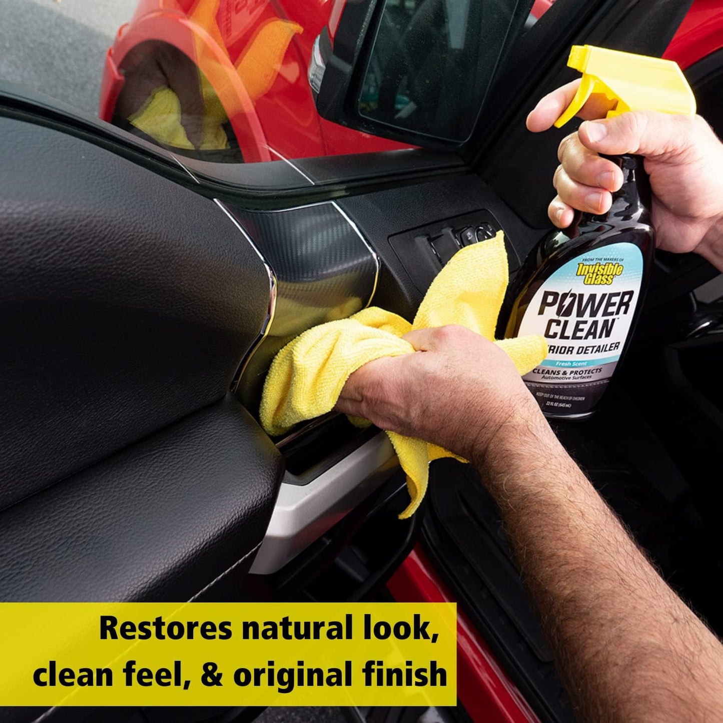 Invisible Glass 92024-2PK Power Clean Automotive Interior Detailer Cleaner Protectant and Conditioner to Restore Interior Surfaces Prevent Fading, 22 Fl Oz, Pack of 2