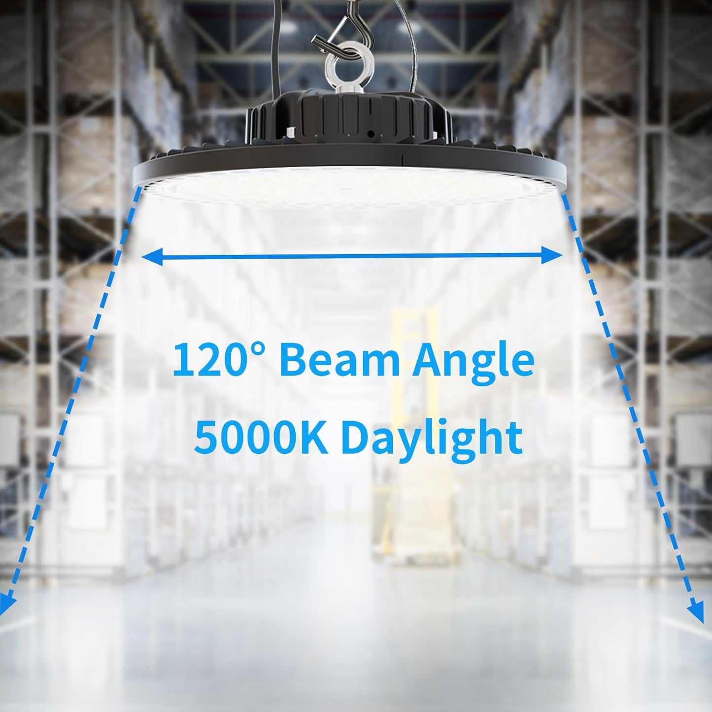 6 Pack UFO LED High Bay Light 250W, 35000 LM, 5000K with 5ft Power Cord, US Plug, Bright LED Shop Light for Basement Commercial Factory Garage Lighting, IP66 Waterproof, AC110-277V, ETL Listded