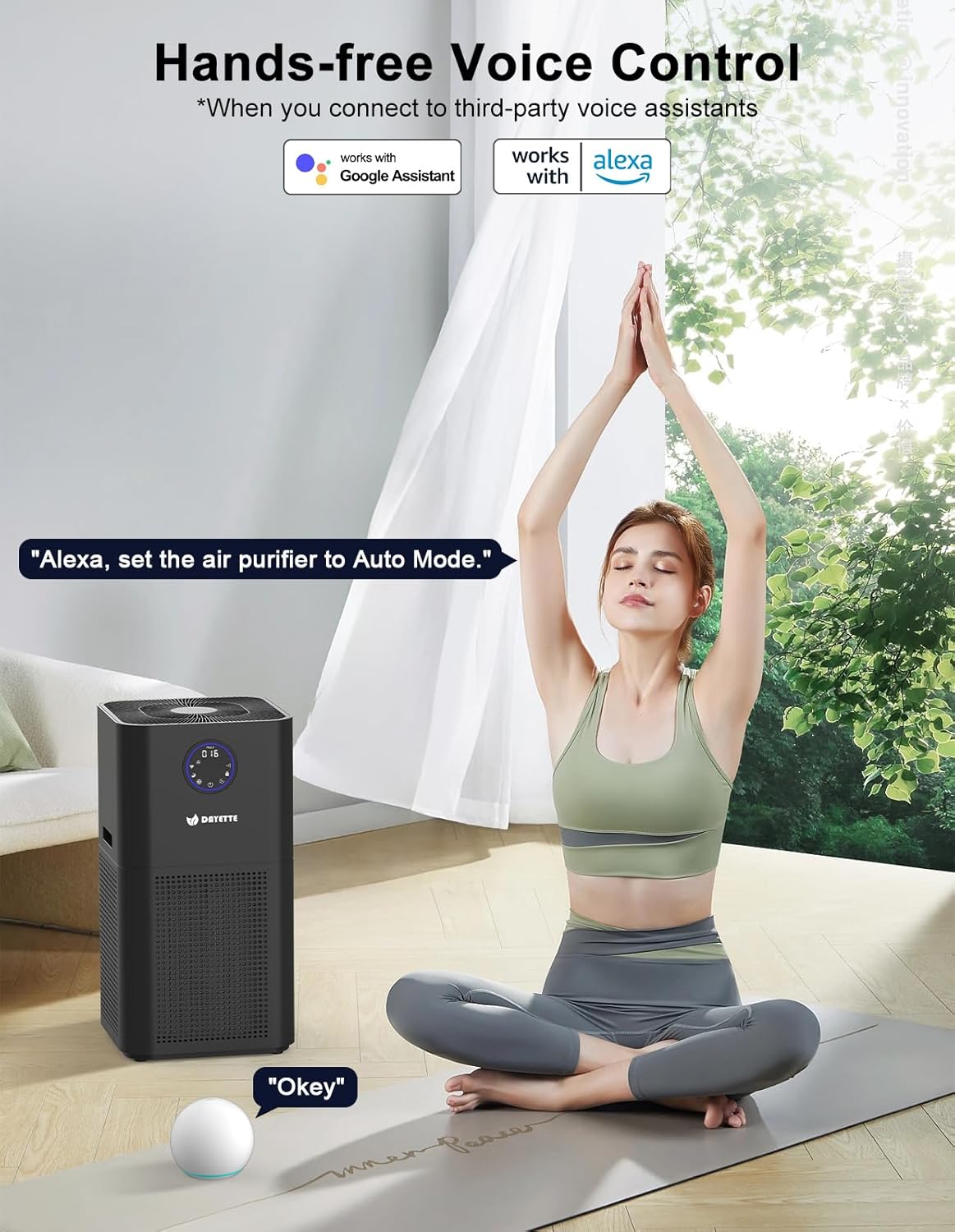 4000ft² Air Purifiers for Home Large Room, Smart WIFI Air Purifiers APP & Alexa Control Air Cleaner, H13 Ture HEPA Filter for Pet Dander Smoke Dust, 22dB Sleep Mode for Bedroom (AP404 WIFI）
