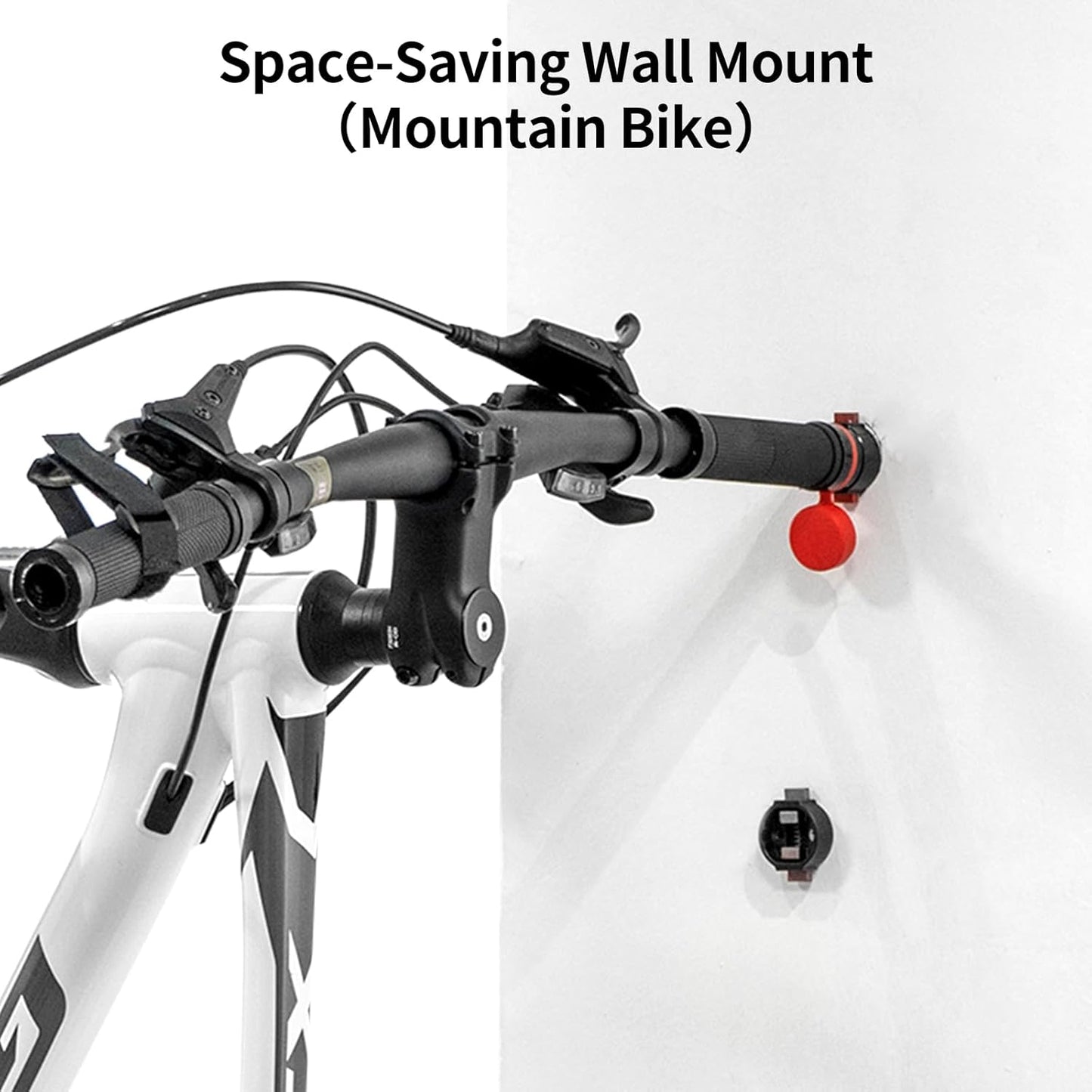Mountain Bike Handlebar Wall Mount, Space-Saving & Easy Installation, Sturdy Garage Bike Storage Holds Up to 66lbs