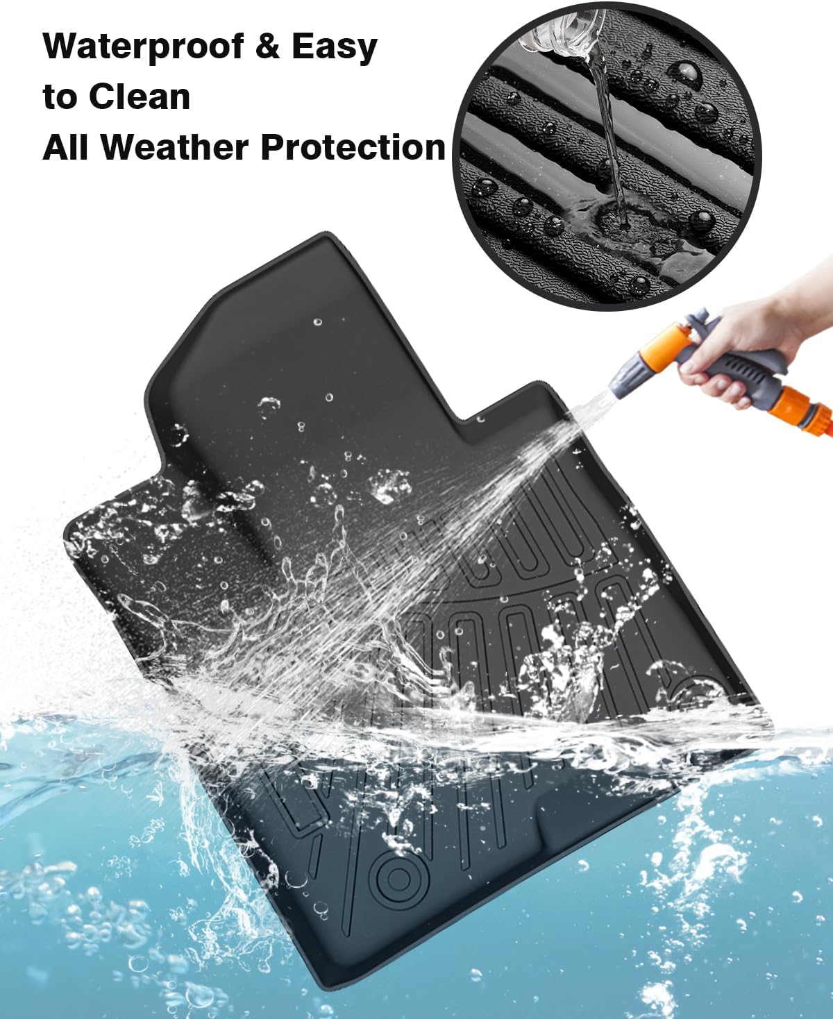 Powerty Floor Mats for 2022-2025 Hyundai Tucson(Non-Hybrid Models) Accessories All Weather Floor Liner 3D TPE 1st & 2nd Row Floor Mat Heavy-Duty Floor Liners(NOT for Hybrid)